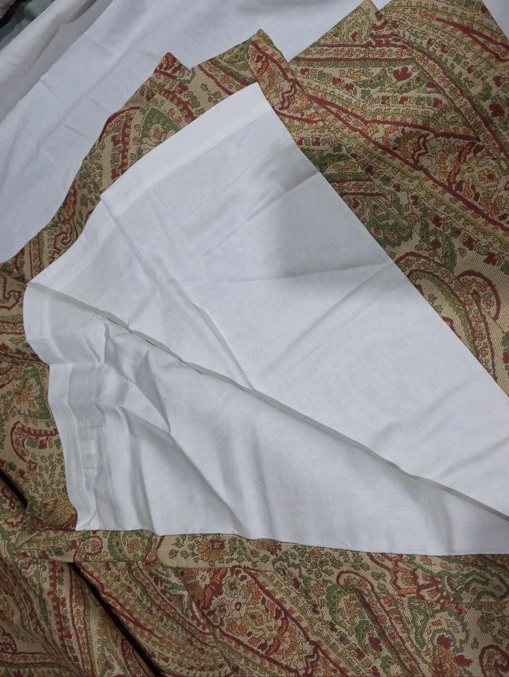 Pottery Barn Rich Earthy Paisley Tapestry Heavy Lined Curtains 2 Panels